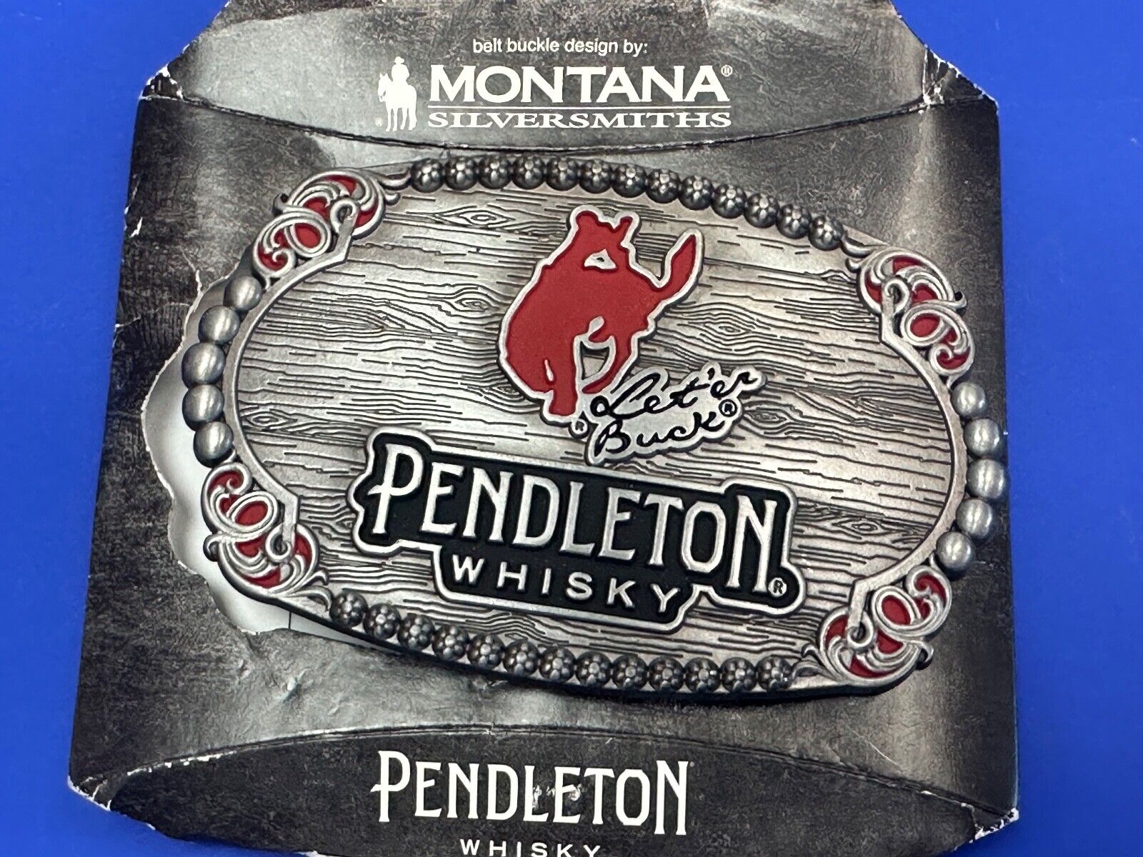 2023 PENDLETON WHISKY BELT BUCKLE MONTANA SILVERSMITHS COWBOY RODEO IN PACKAGING