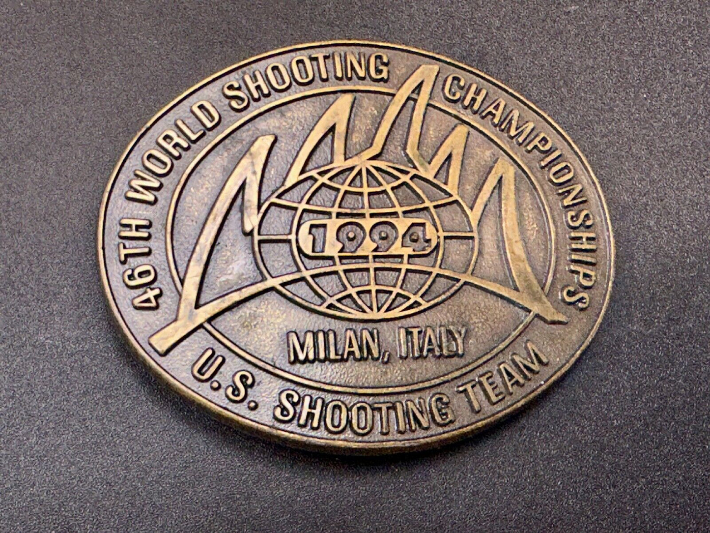 46th Wold Shooting Championships  Milan Italy USA shooting team belt buckle