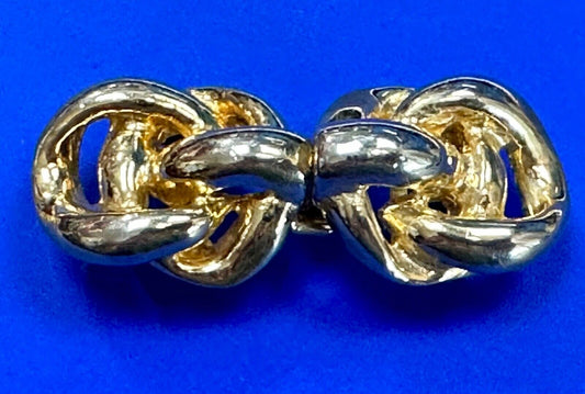 Twisted Knot's ! Two-piece interlocking gold tone Gay Boyer Vintage belt buckle