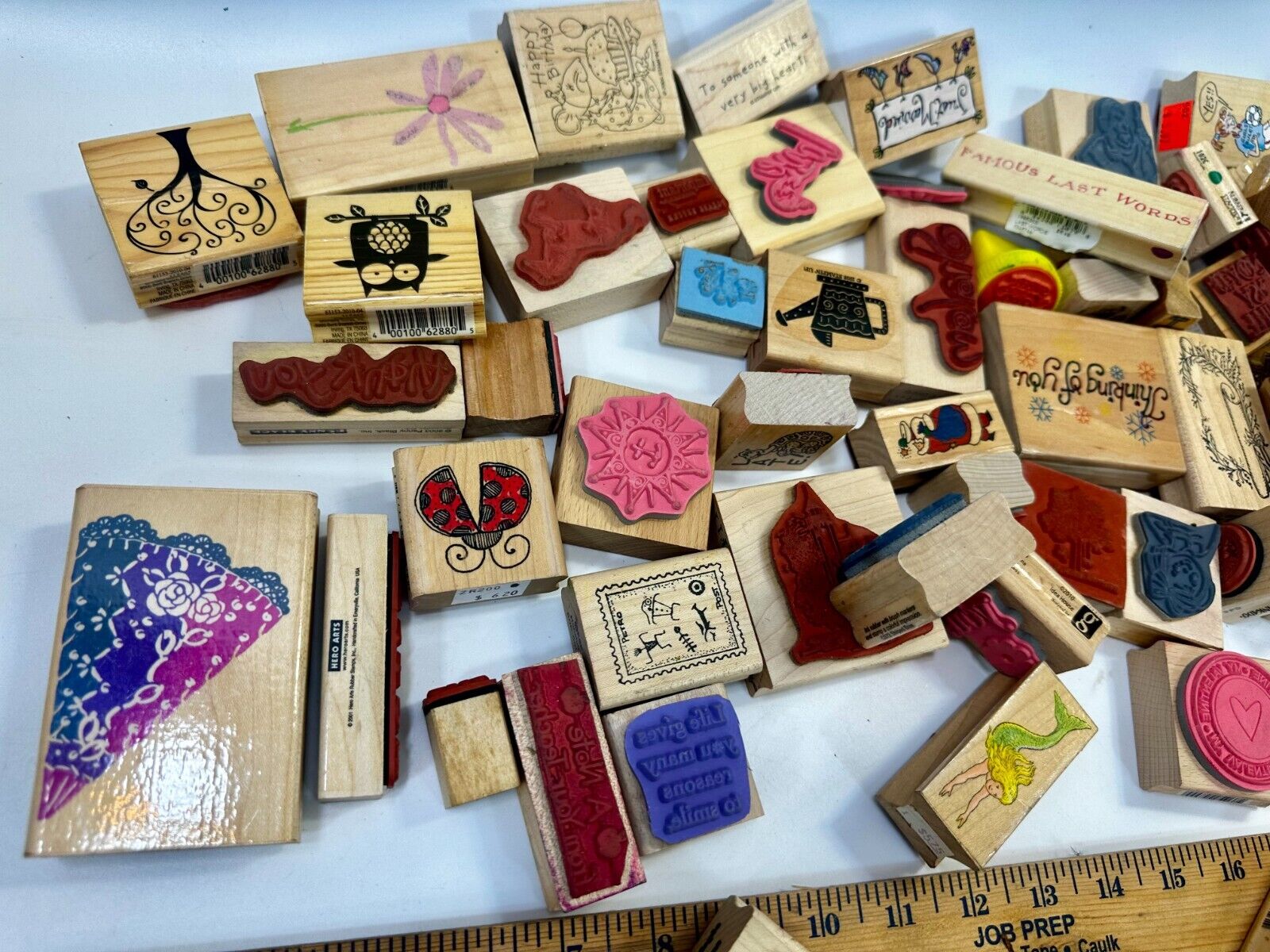 7.4 Pounds of Rubber Stamps HUGE LOT - Mostly NEW! Scrapbook Teachers SCORE!
