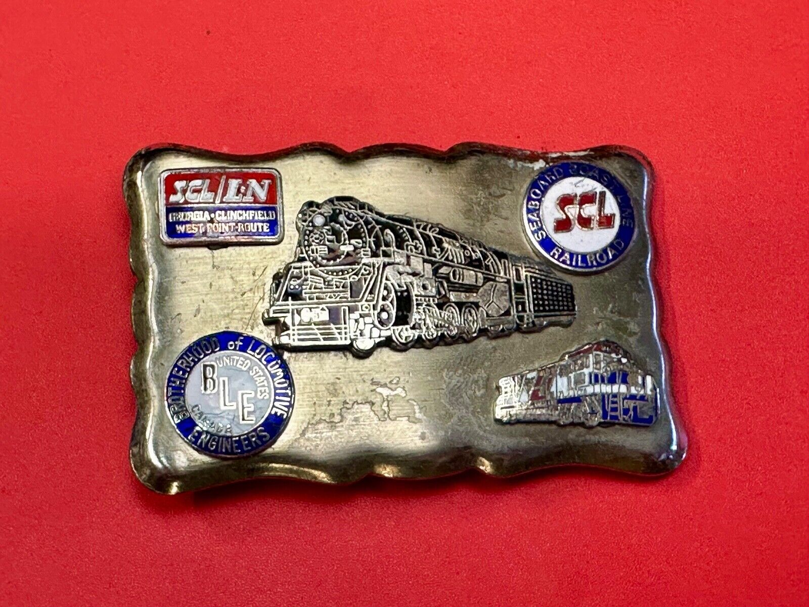 Train Collectors Multi Style Company silver tone belt buckle