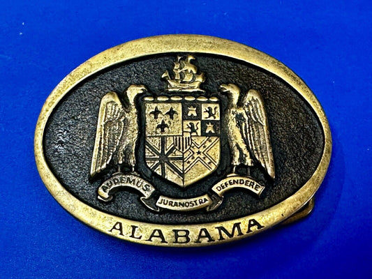 Alabama State Al Statehood Montgomery University Solid Brass 1978 Belt Buckle