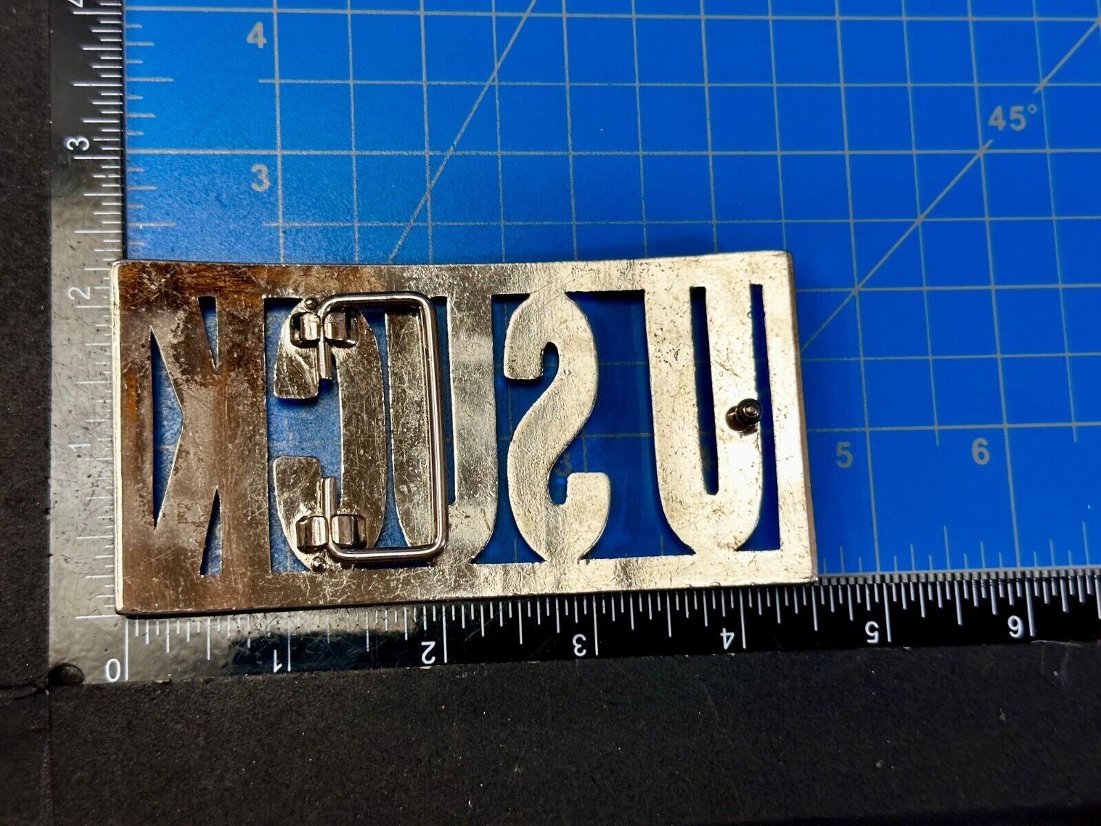 U SUCK Novelty Statement Express Your Opinion! Block Letters Large Belt Buckle