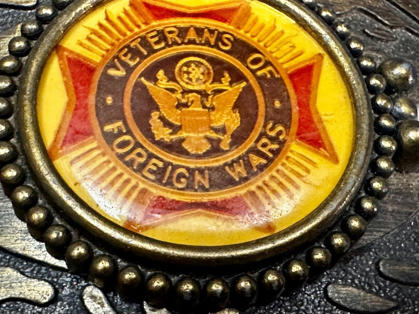Veterans VFW Belt Buckle - or blank for your silver dollar coin or 39mm stone!