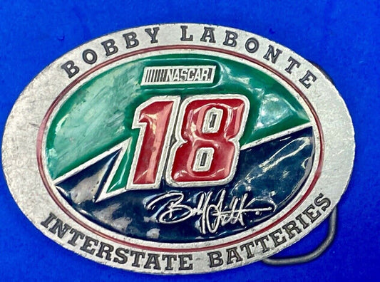 1990'S Bobby Labonte Nascar # 18 Used Collectable Belt Buckle By Redline Sports 