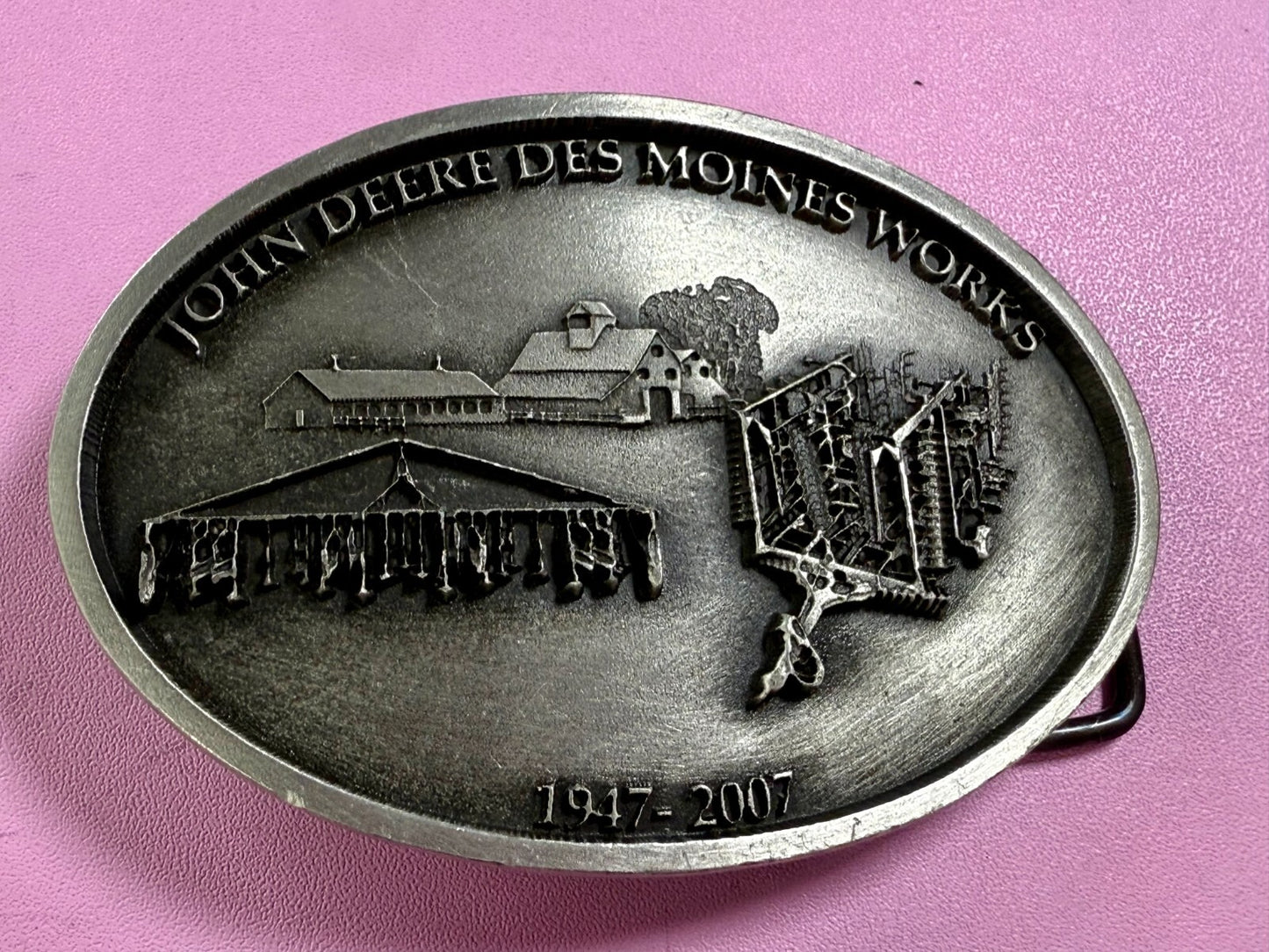 Vintage John Deere Des Moines Iowa Works 2007 Farm Tractors Belt Buckle