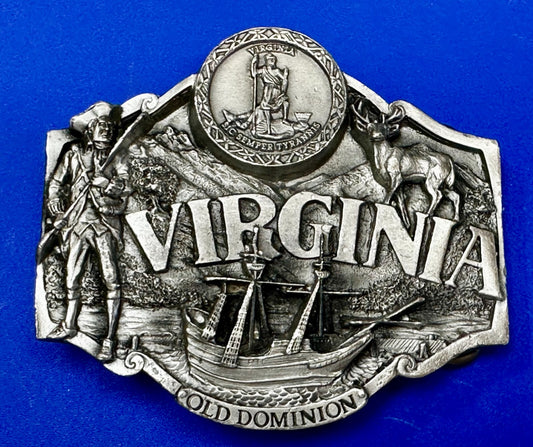 The States of Virginia Old Dominion Dogwood Cardinal 1987 Siskiyou Belt Buckle