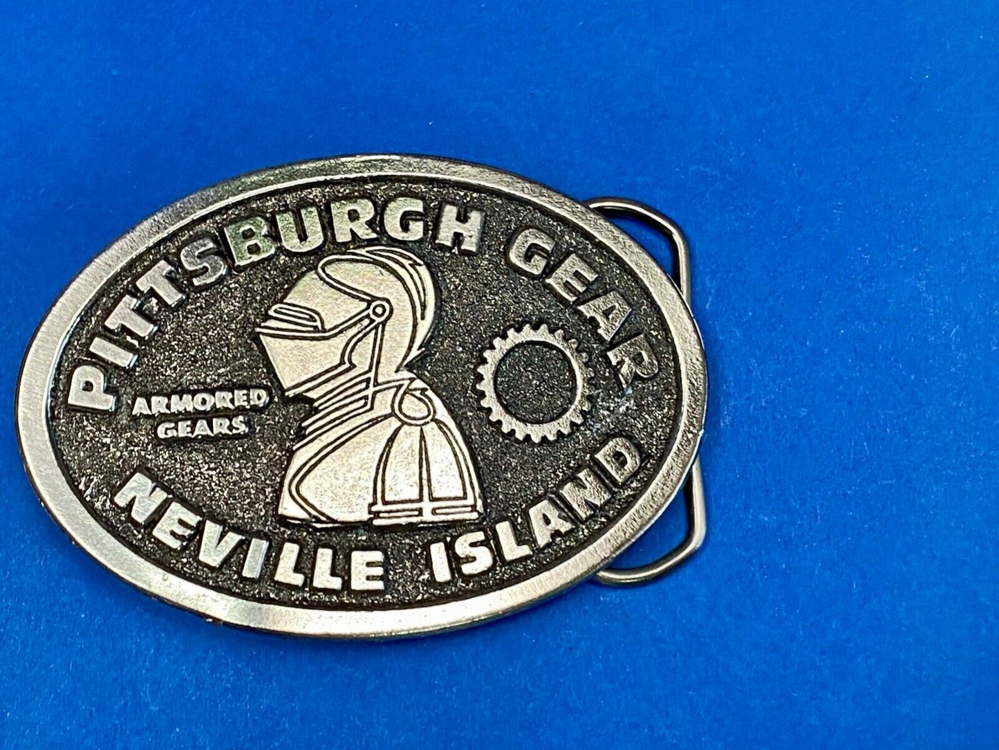 77 Pewter Belt Buckle Pittsburgh Gear Neville Island Great American Belt Buckle