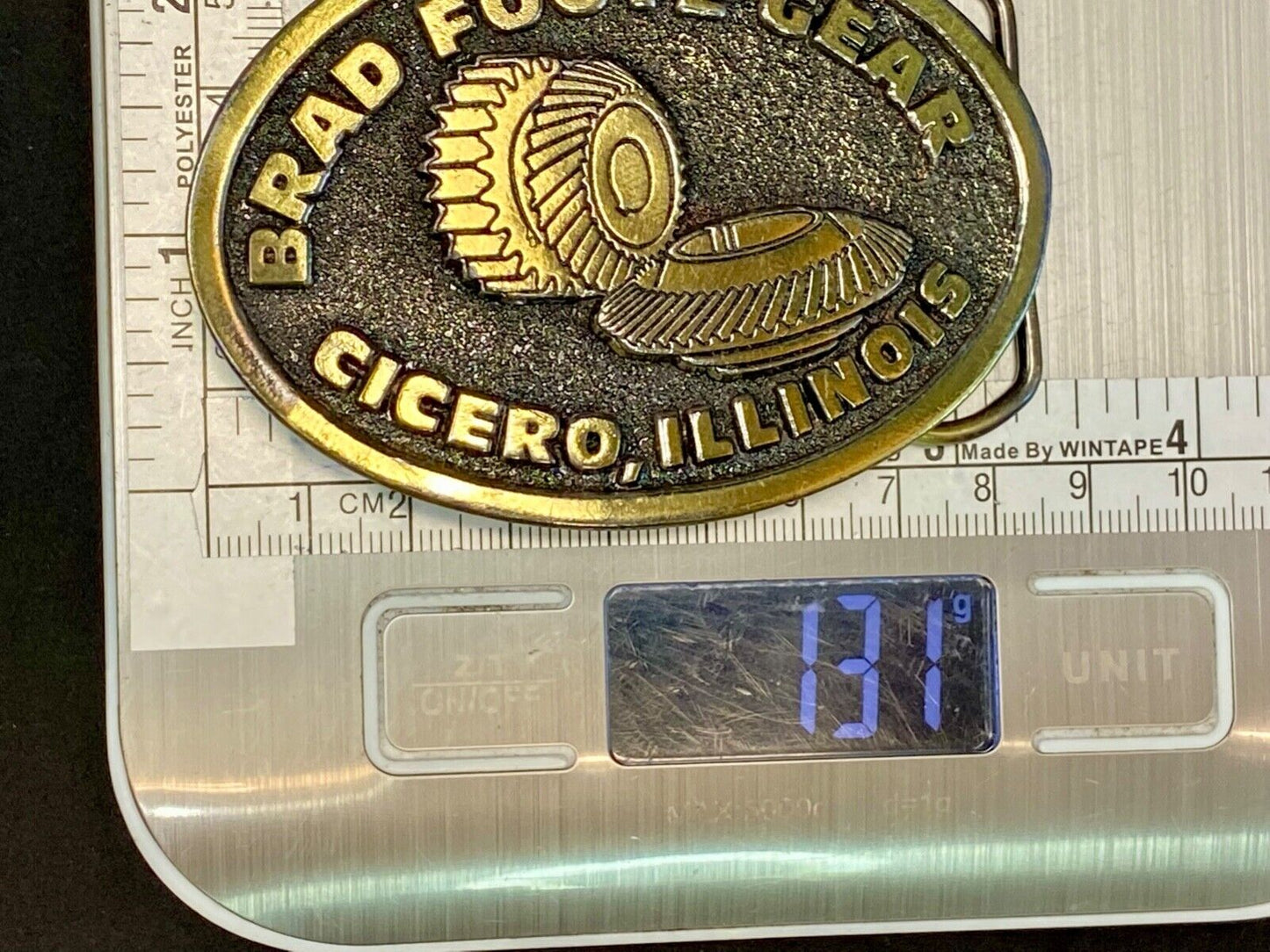 1977 Brad Foote Gear Company Cicero Il Promotional Belt Buckle