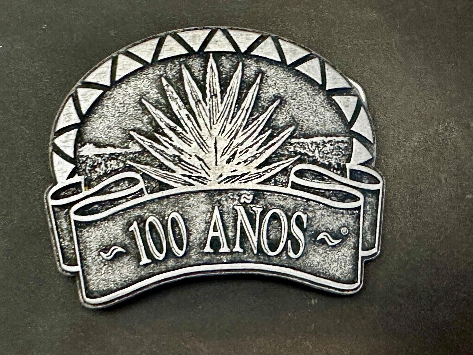 100 Anos (Years)  Tequila Belt Buckle Southwestern Design Advertising Promo