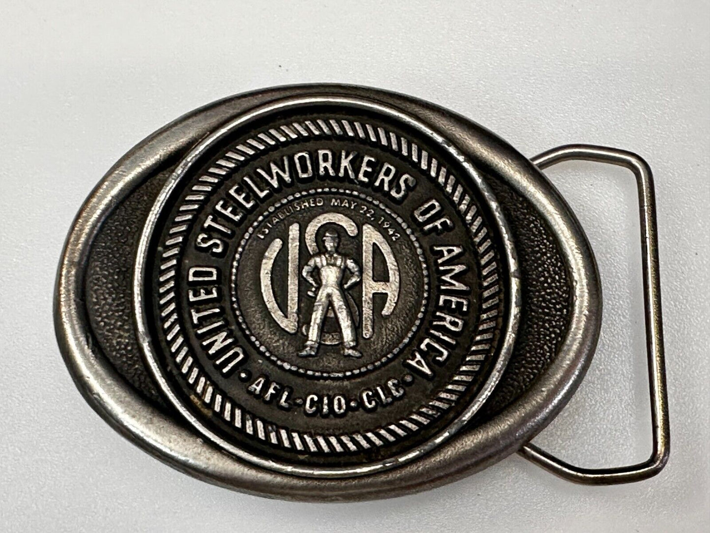 United Steel Workers of America Union Made AFL CIO Belt Buckle Koleaco S160