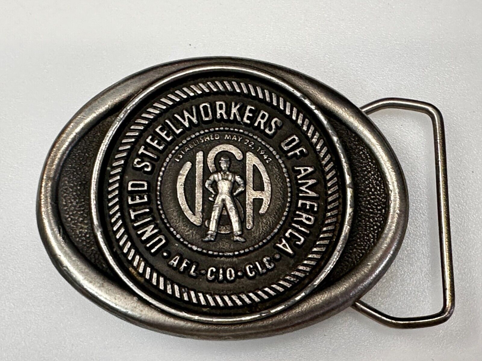 United Steel Workers of America Union Made AFL CIO Belt Buckle Koleaco S160