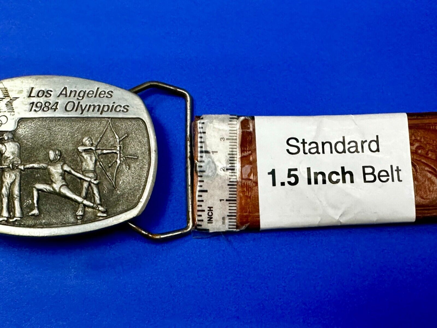 Archery Fencing Los Angeles CA 1984 Olympics Sanchez Pewter Belt Buckle