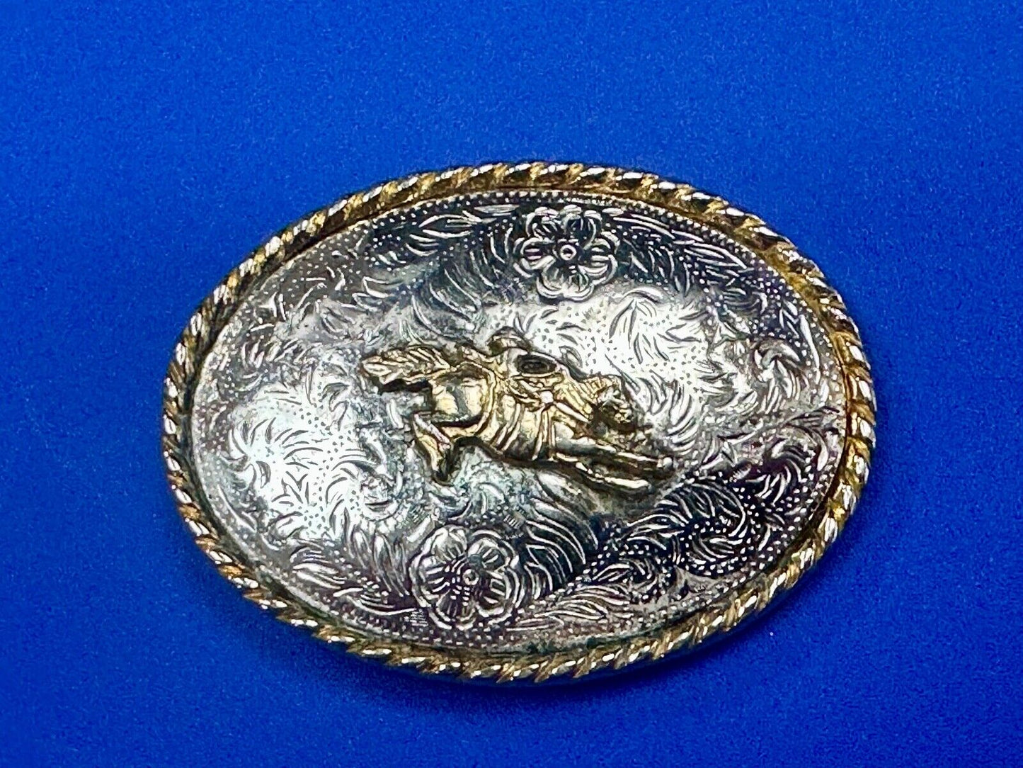 Vintage Ivan Cowboy Saddle Bronc western rodeo bull rider belt buckle