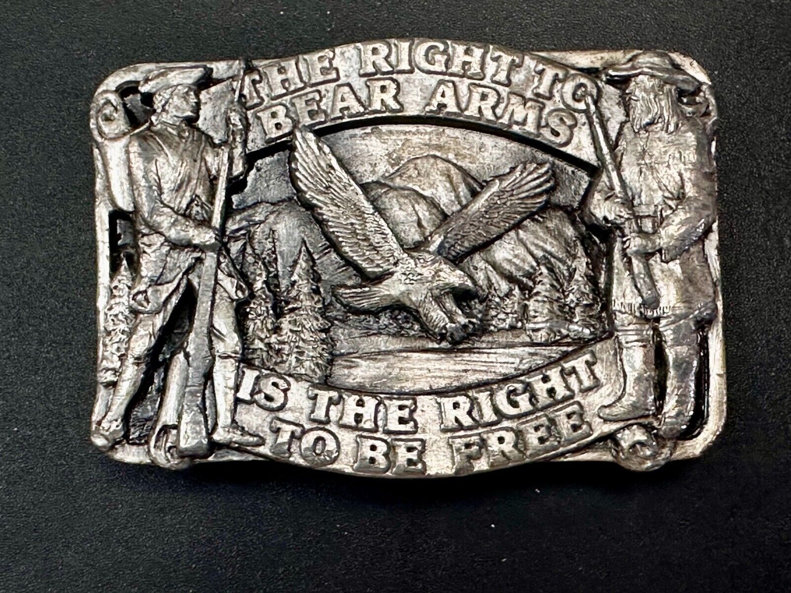 The Right To Bear Arms Is the Right ToBe Free 2nd Amendment VTG 1982 Belt Buckle