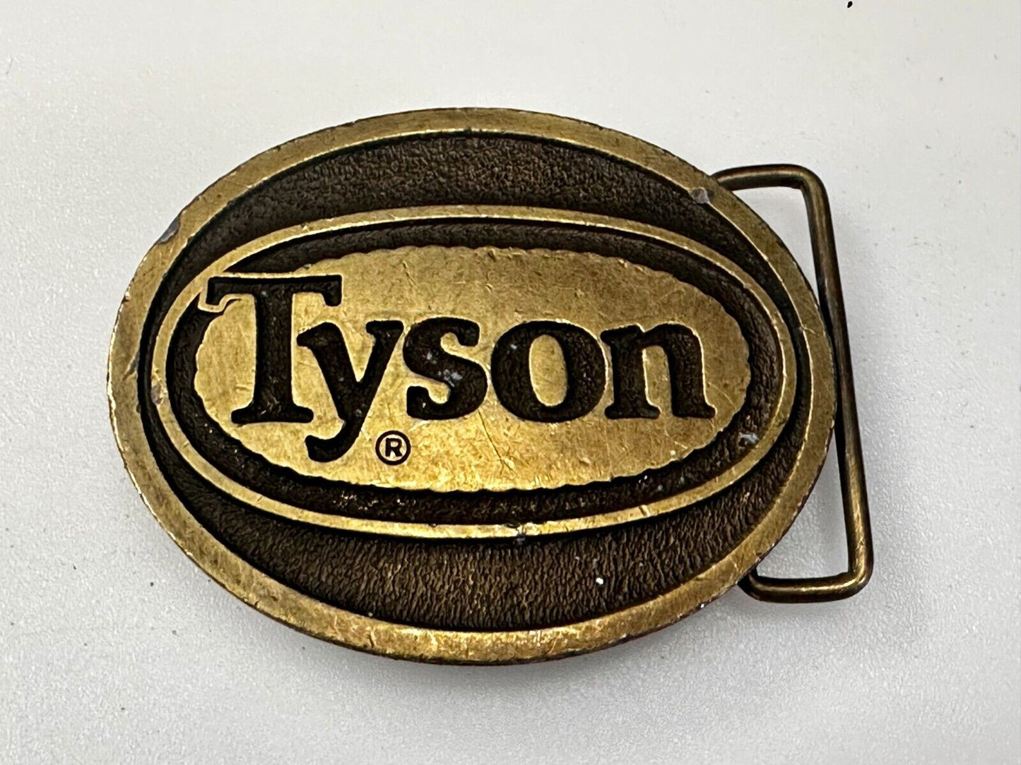 Tyson Food Brands Advertisement Vintage Belt Buckle CD Hit Made in Usa