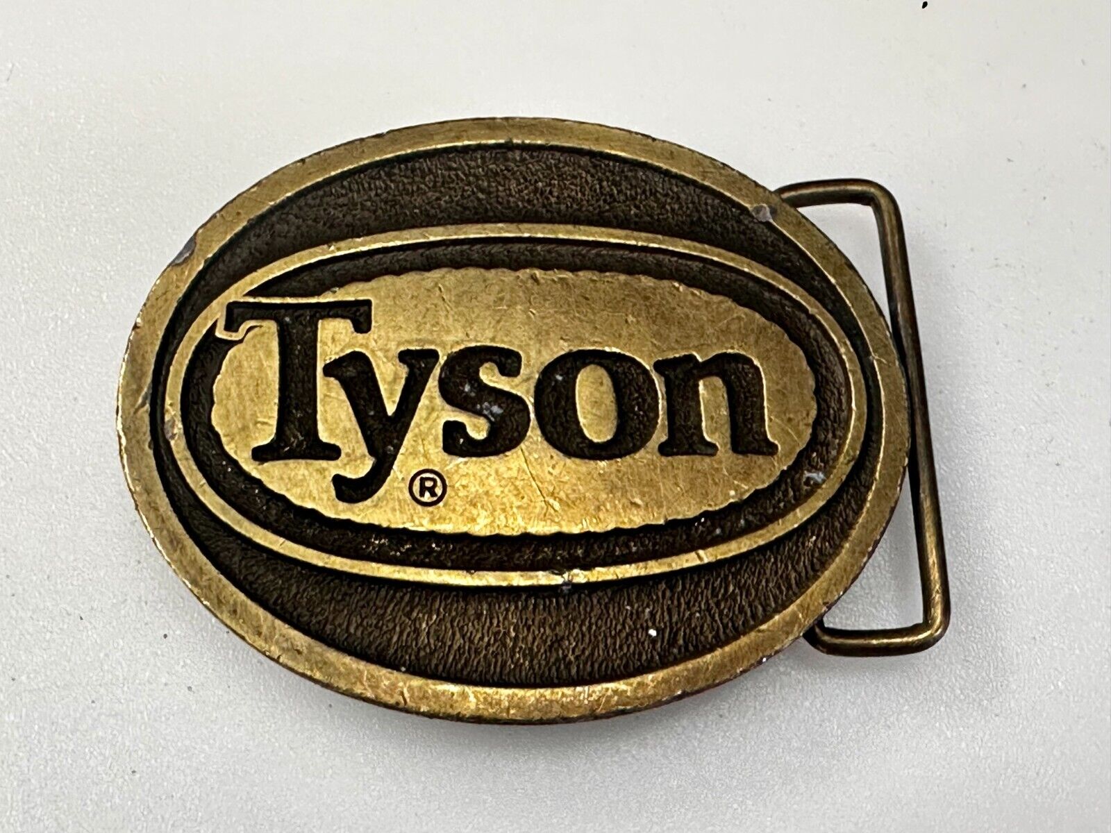 Tyson Food Brands Advertisement Vintage Belt Buckle CD Hit Made in Usa