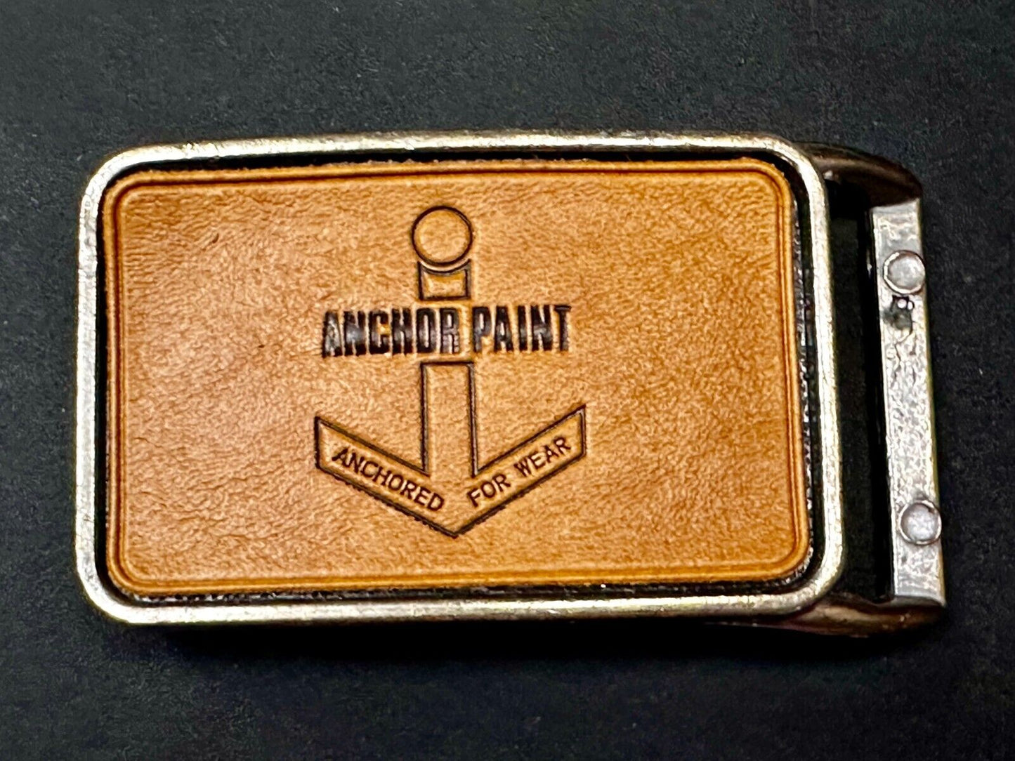 Anchor Paint Anchored For Wear Faux Leather on Metal Advertising Belt Buckle
