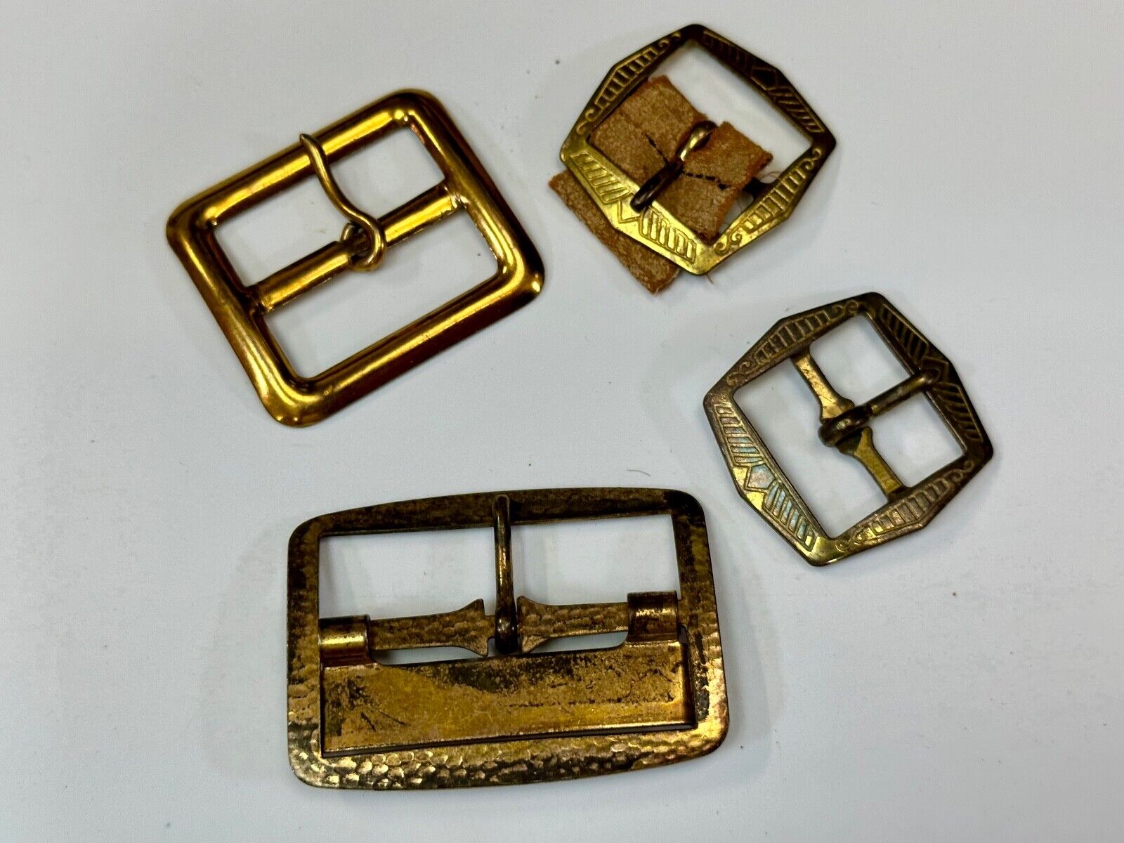 4 pc lot of antique SMALL belt buckle's