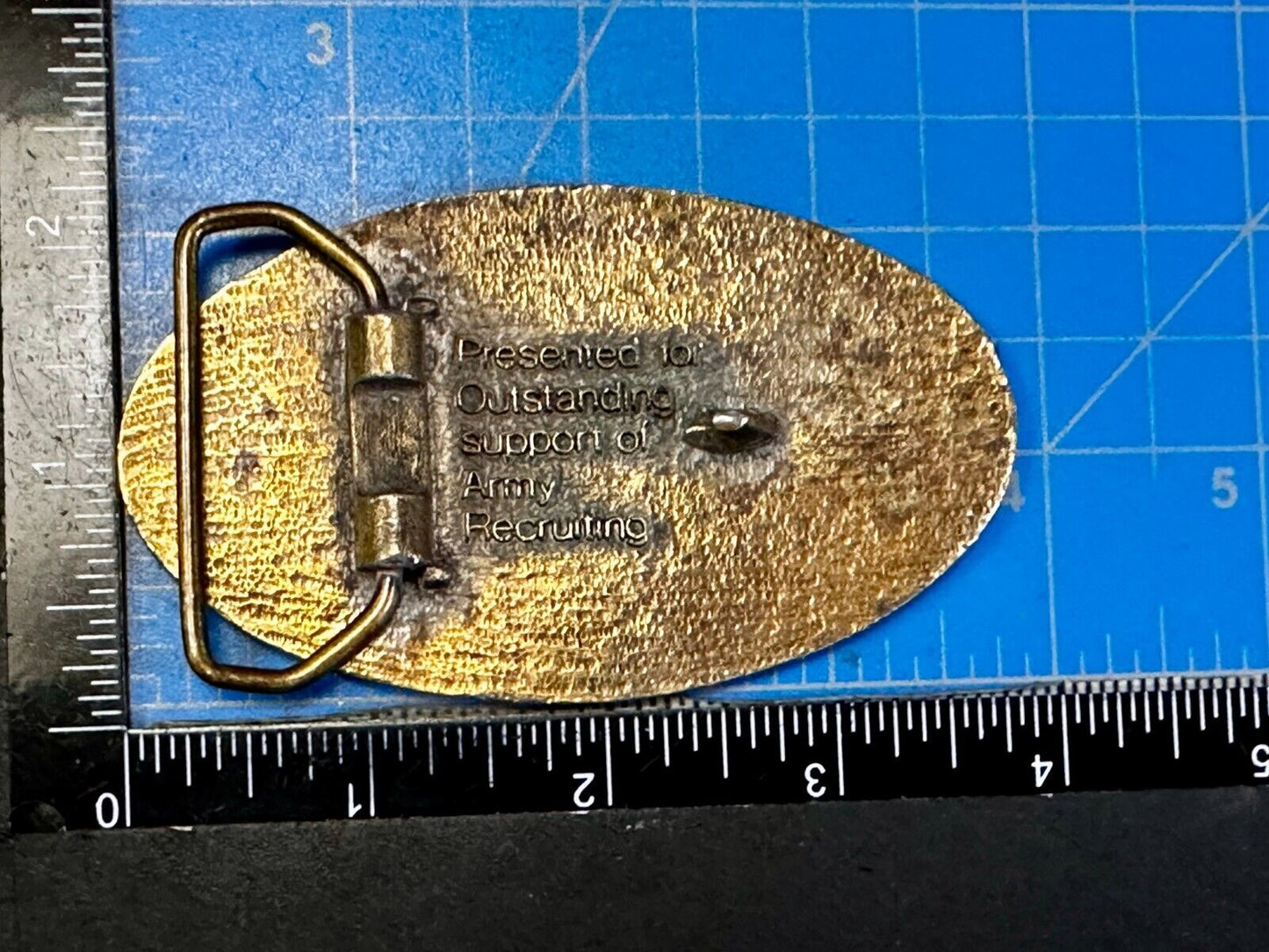 United States Us Army Recruitment Officers Award Vintage Belt Buckle