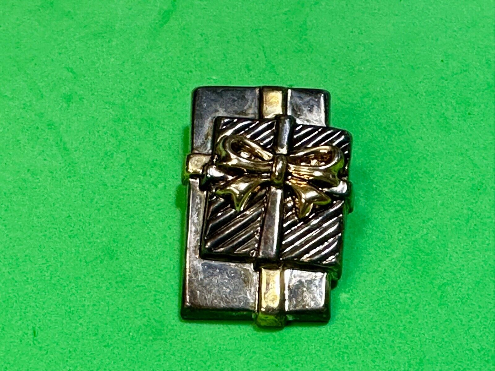 Vintage BEST Christmas Brooch Gift Present Gold Silver Two Tone Pin or PENDANT