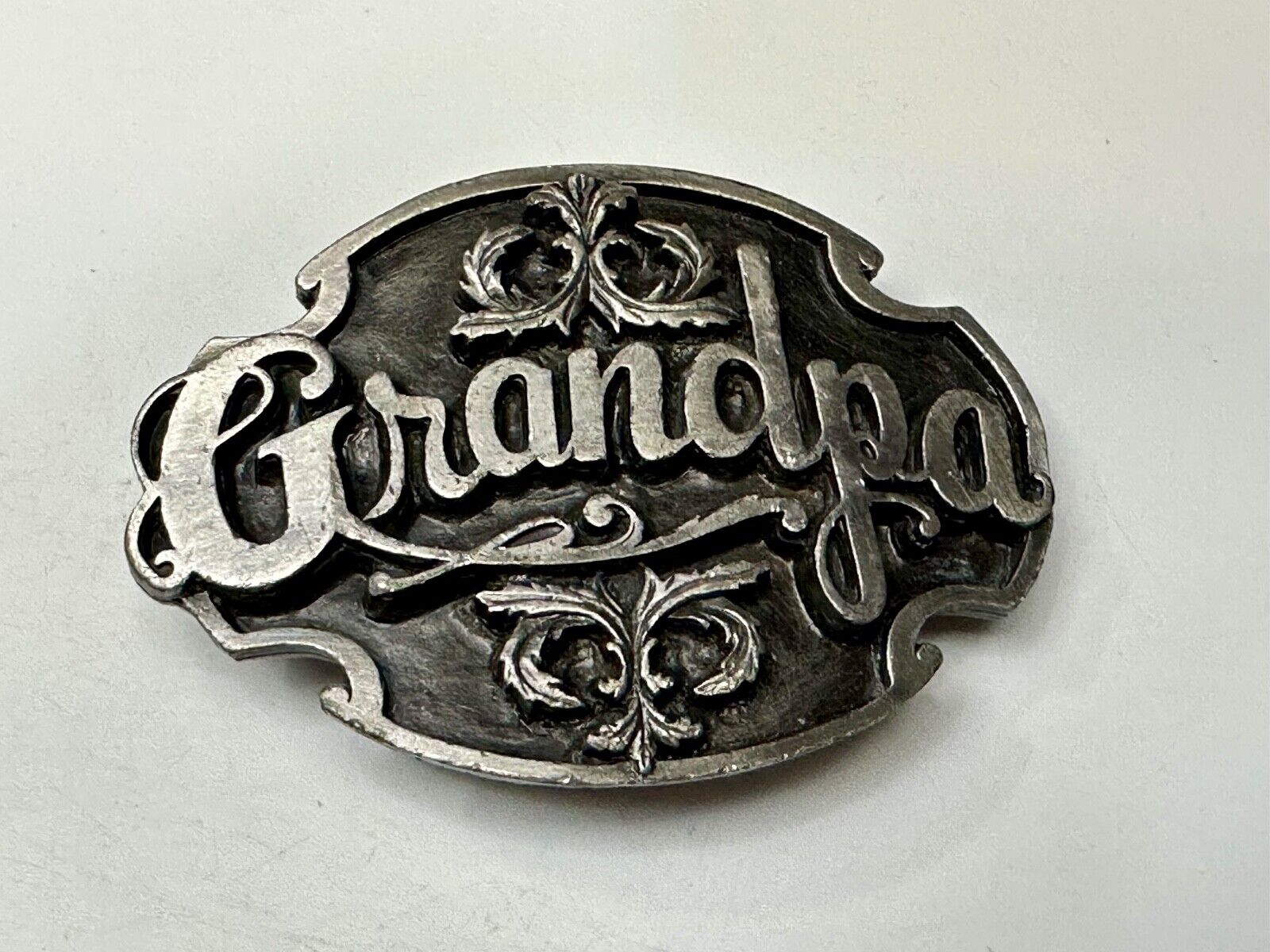 1988 Deep Cast Pewter " GRANDPA " Belt BUCKLE ~ # A-80 by Siskiyou Made in USA