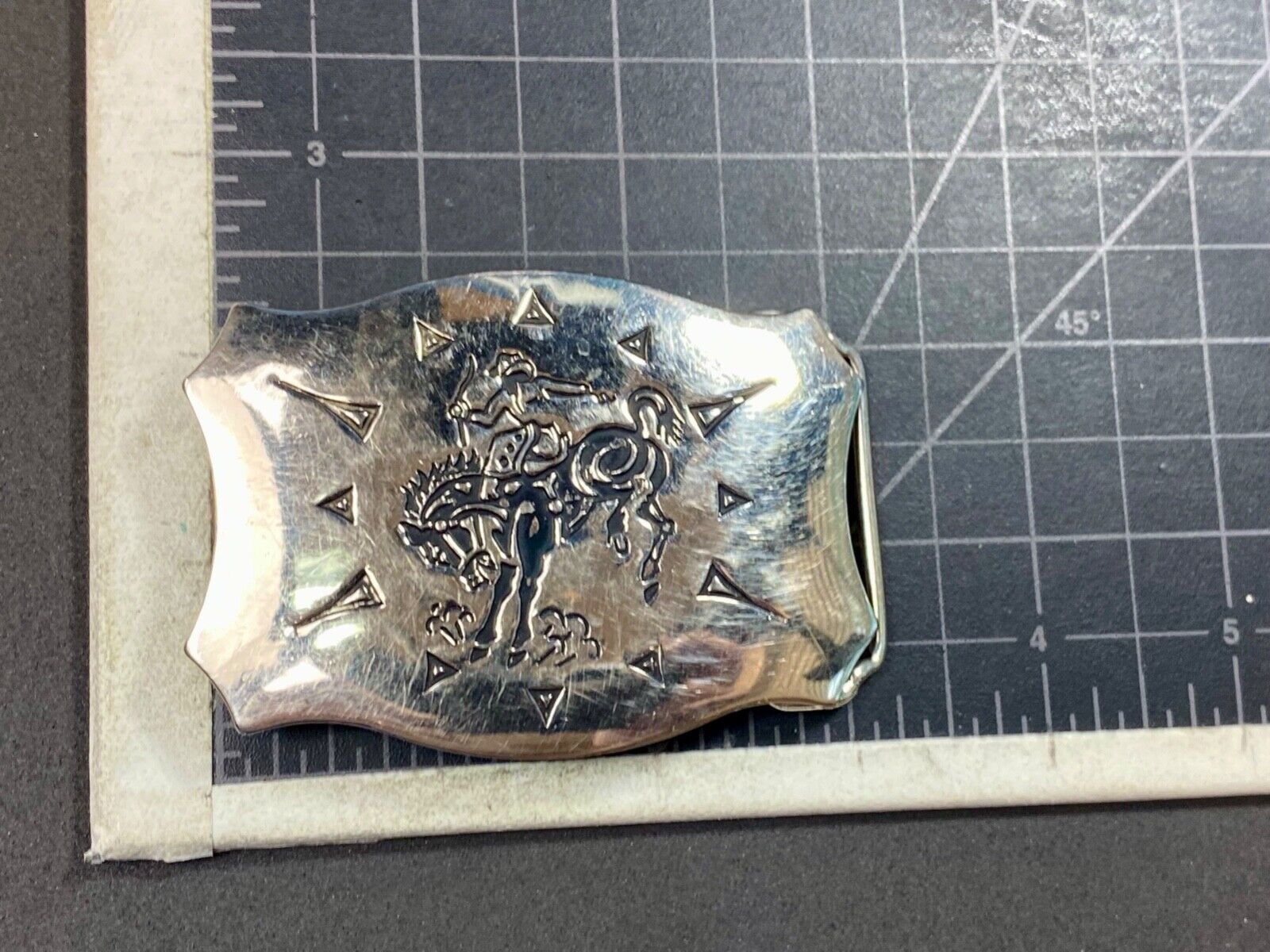 Awesome Chambers belt buckle  Western Horseback Cowboy