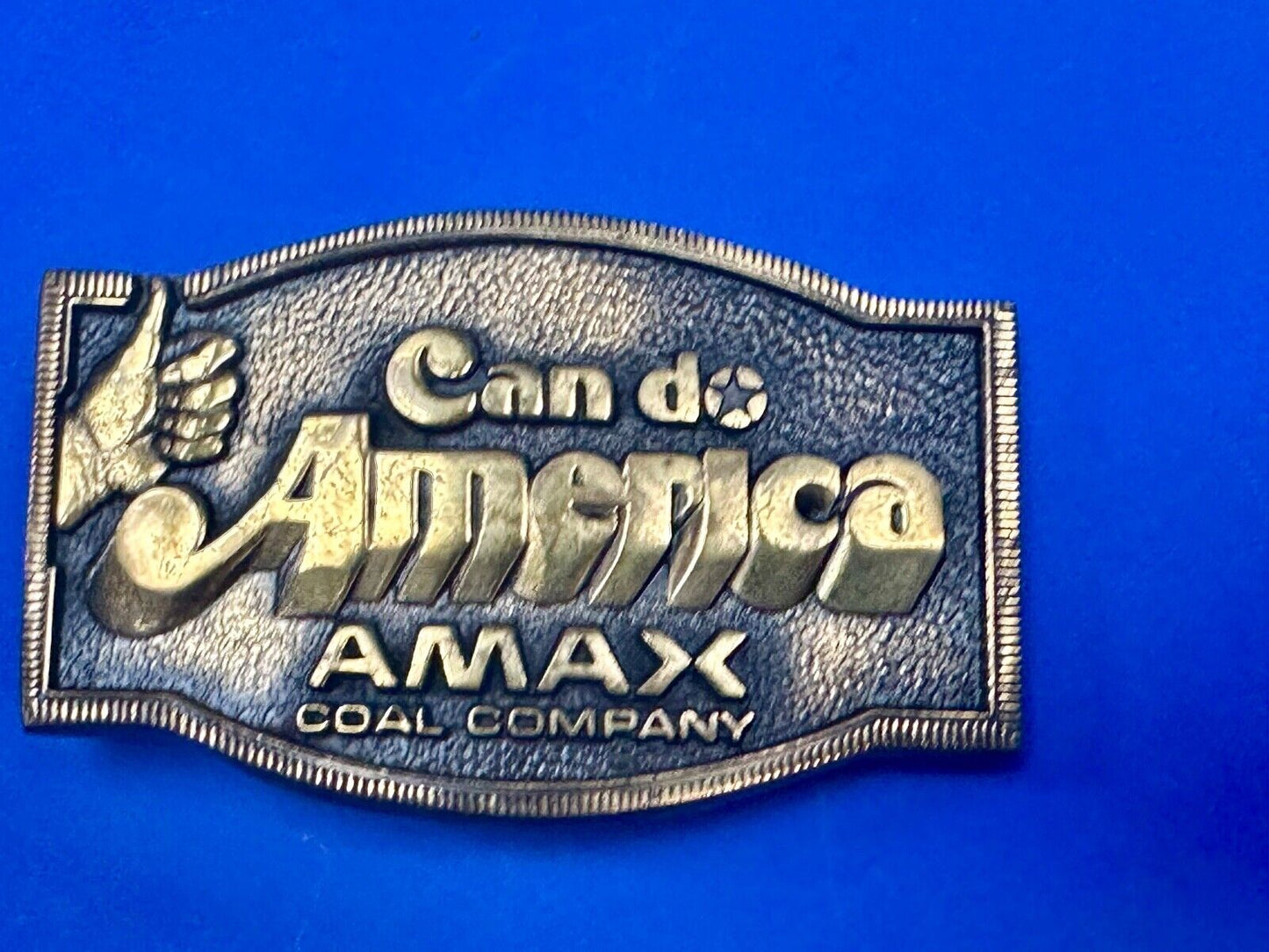 AMAX COAL COMPANY Can Do America Vintage Solid brass BTS belt buckle