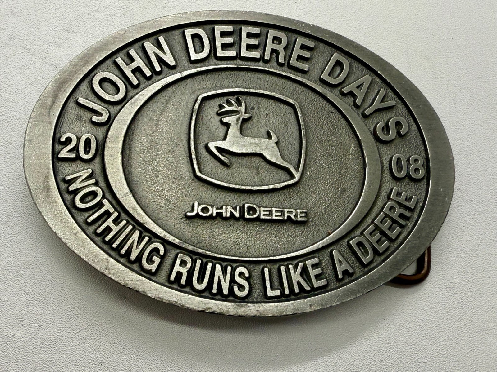 Vintage John Deere Days 2008 Nothing Runs like A Deere Farming Belt Buckle