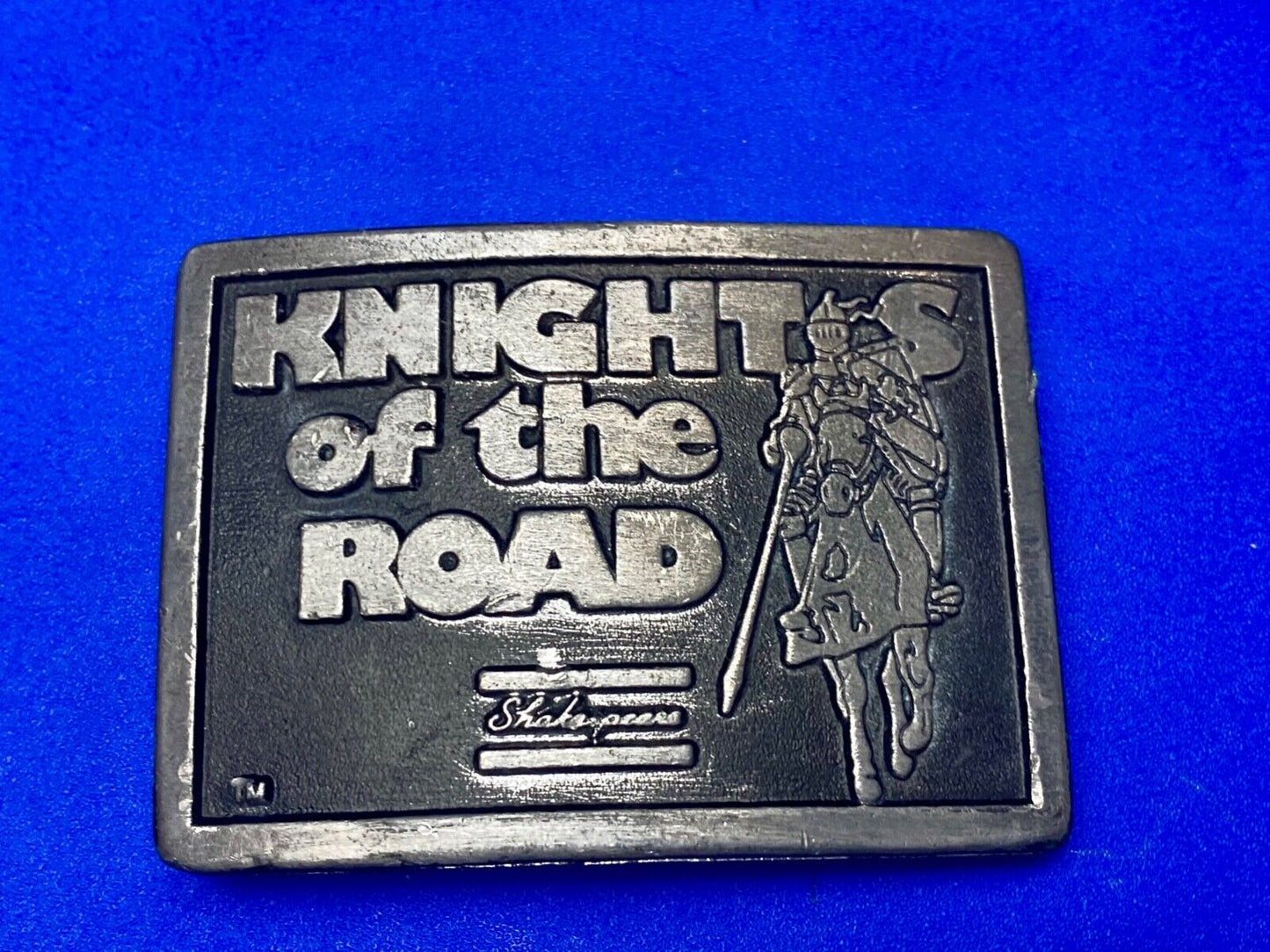 Vintage KNIGHTS OF THE ROAD SHAKESPEARE'S BELT BUCKLE!