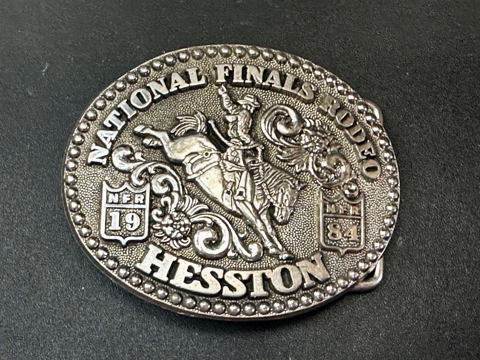 1984 Youth Hesston National Finals Rodeo NFR Collectors Rodeo Cowboy Belt Buckle