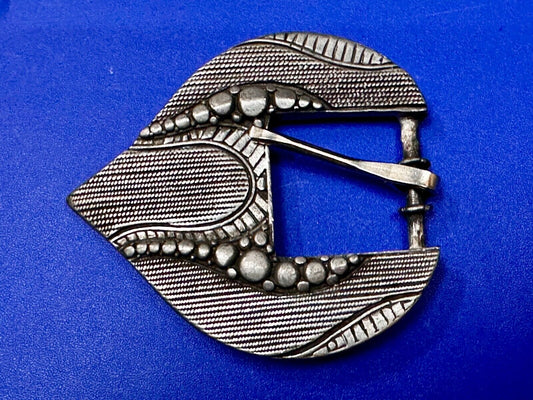 Beautiful Heart Shape Textured Replacement Dress Silver Tone Belt Buckle- MZ RCC