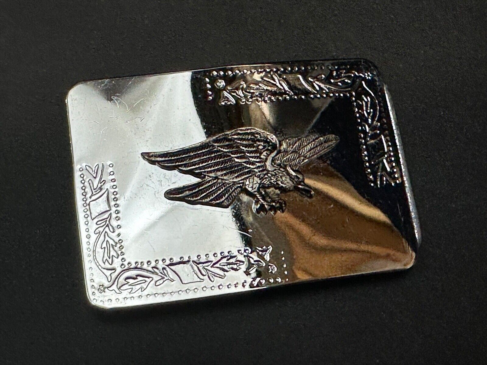 Vintage Hunting Flying Majestic Eagle on western mirrored reflective belt buckle
