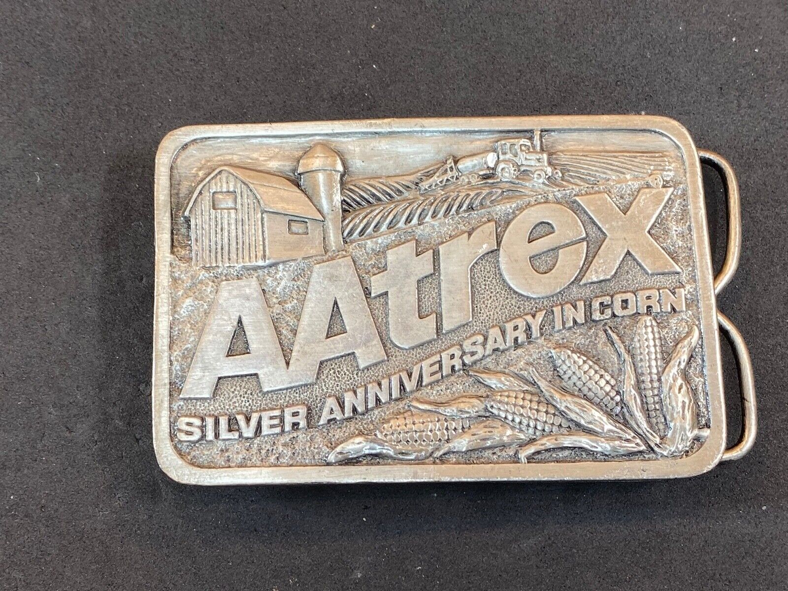 AAtrex silver anniversary in corn Herbicide Pewter Belt Buckle 