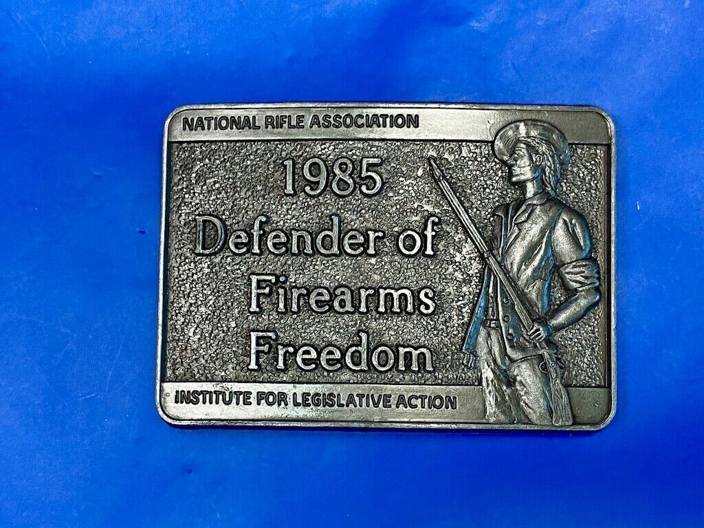 Vimntage 1985 Nra Defender Of Firearms Freedom Belt Buckle