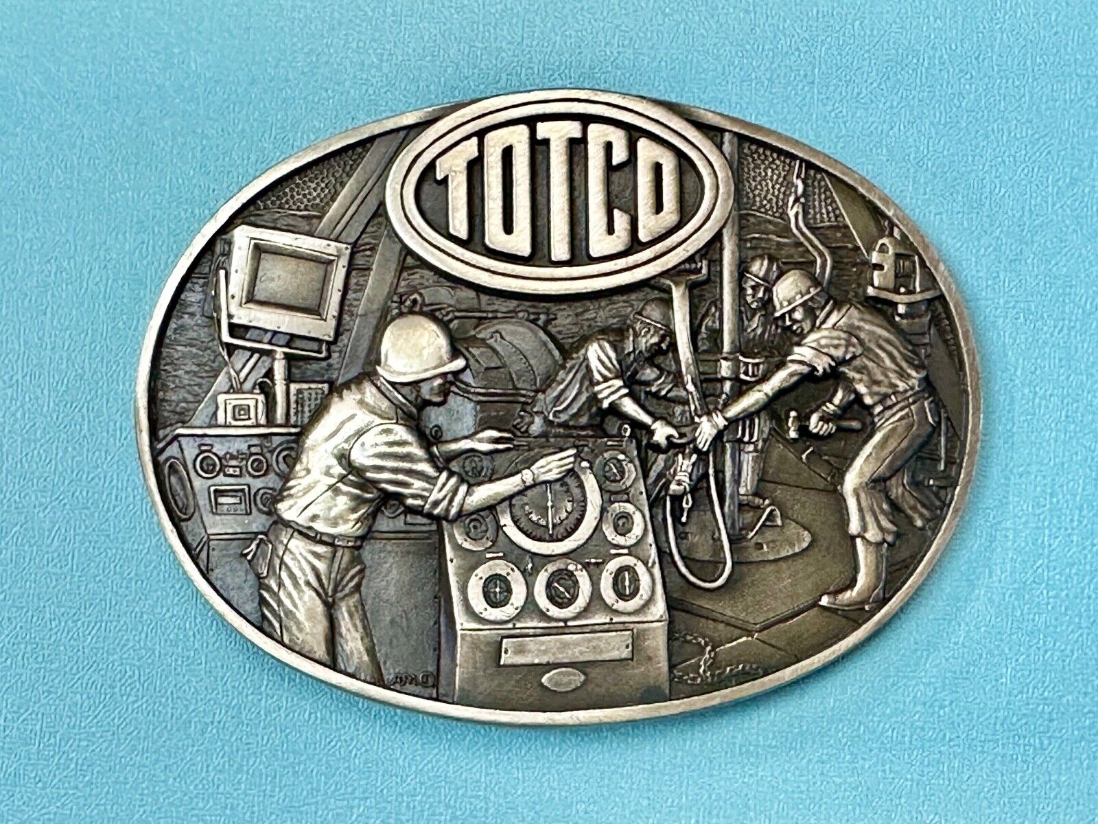 Totco Instruments Co  Manufacturing vintage ADM solid brass belt buckle