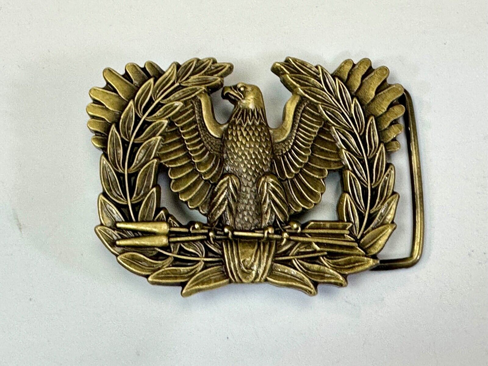 All American Emblem - Majestic Eagle, Arrows, Olive Branch cutout belt buckle
