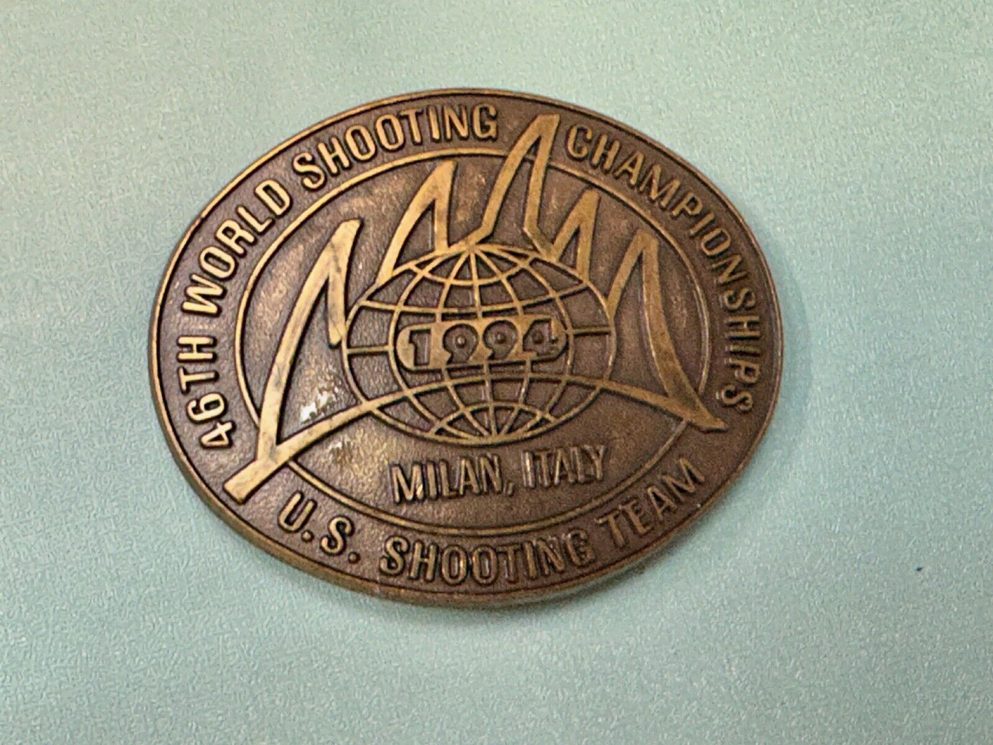 46th Wold Shooting Championships  Milan Italy USA shooting team belt buckle