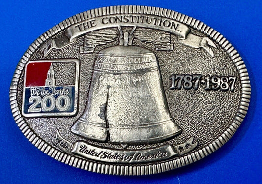 USA 200 year Celebration of the constitution Patriotic Liberty bell belt buckle