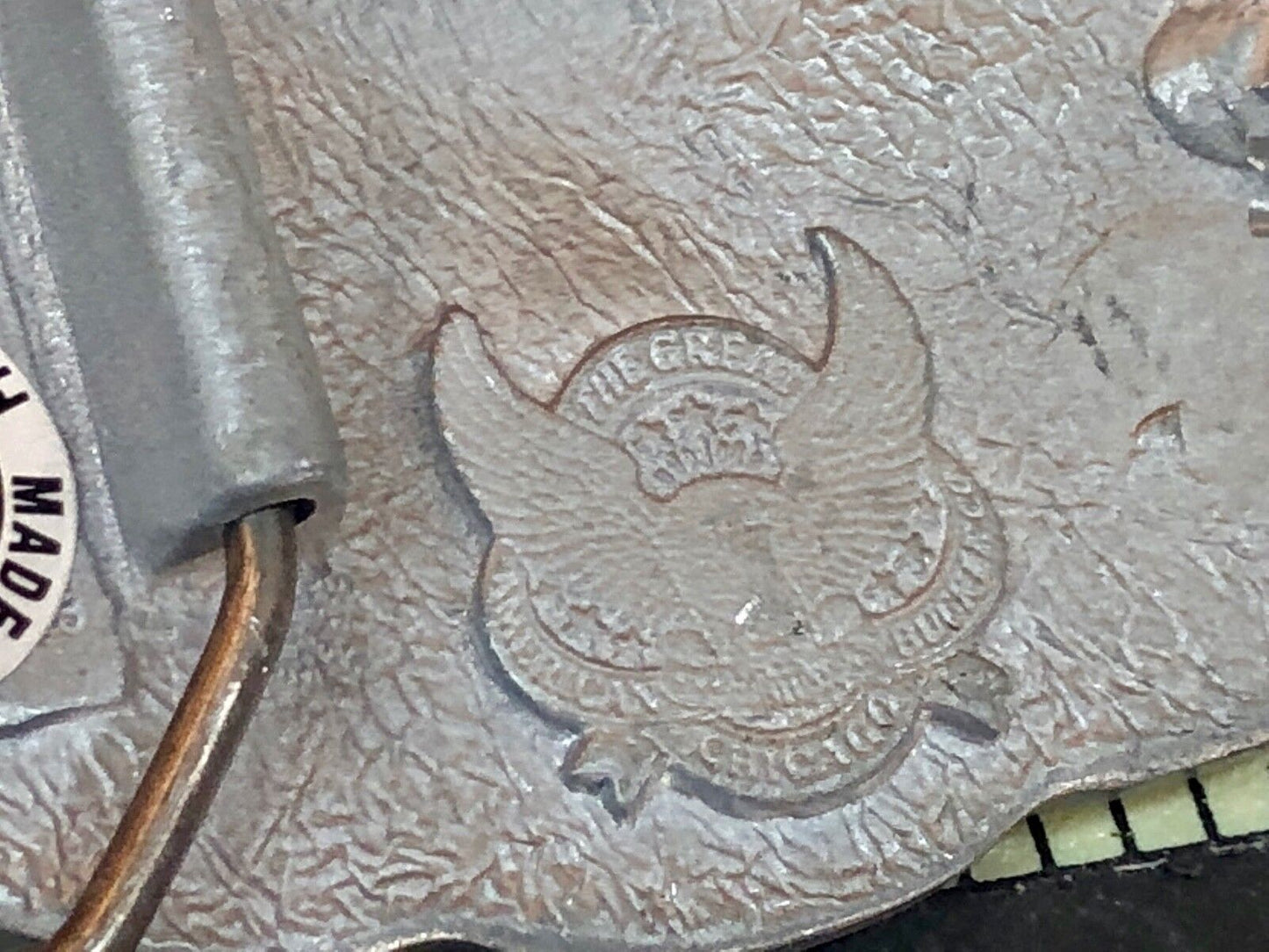 Vintage Great American Buckle Co Tx Texas Lone Star State - Long Horn Cowboy 