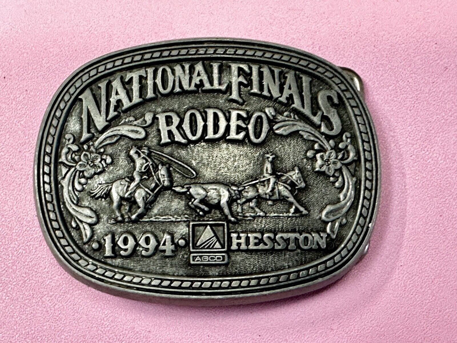 1994 NFR National Finals Rodeo  NOS Youth Size Hesston Commemorative Belt Buckle