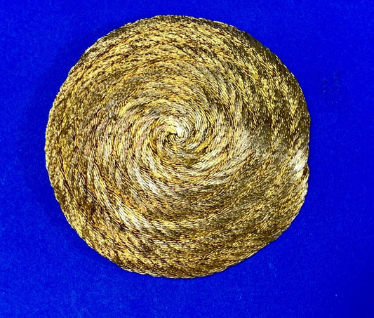 Vintage braided gold color rope artisan round belt clip buckle slide