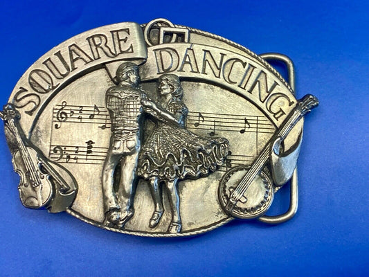 Vintage 1985 Western Country Line Square Dancing Belt Buckle By Siskiyou 