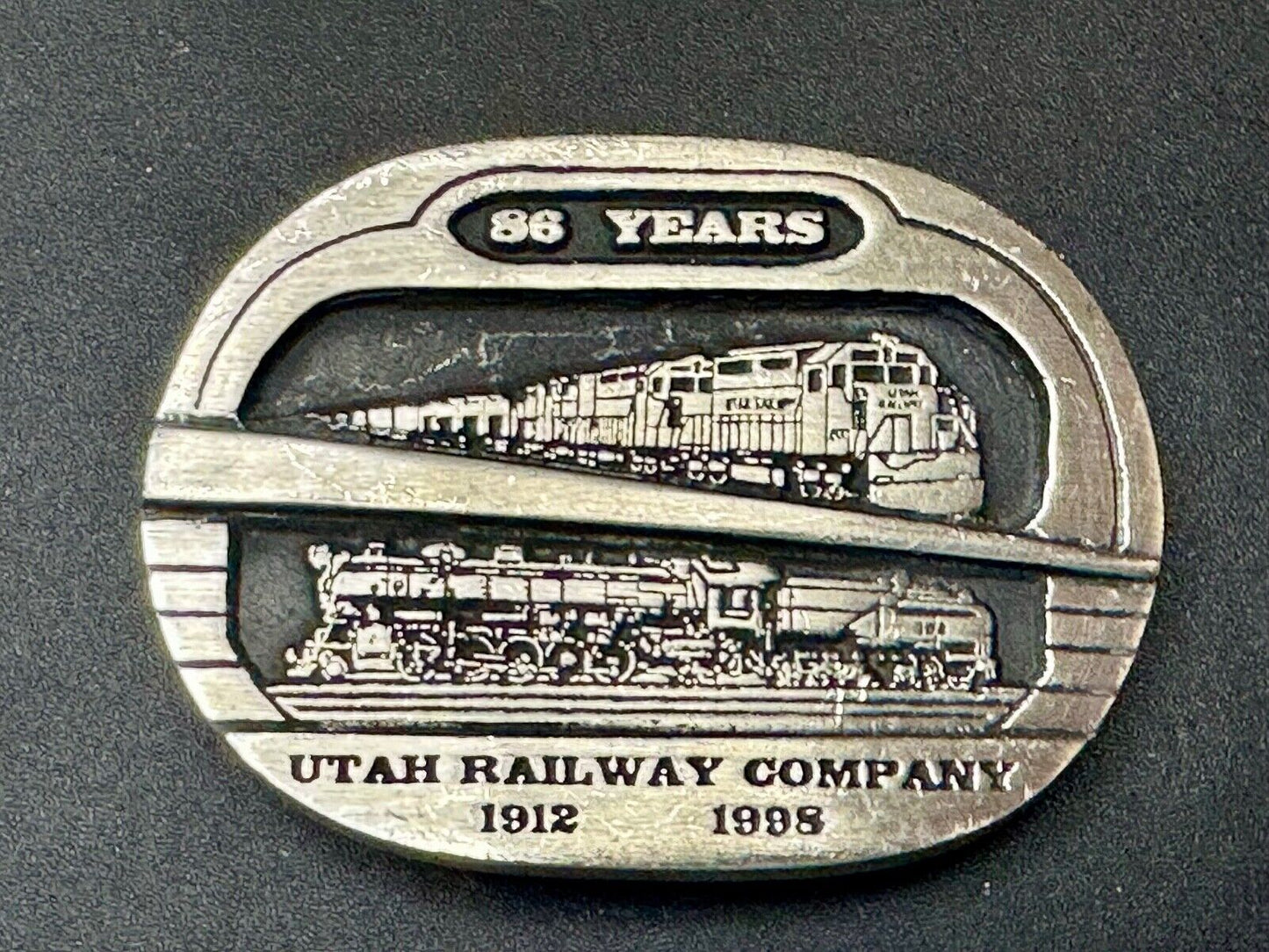 Utah Railway Company Vintage 1998 86 years Commemorative Gary Prazen Belt Buckle