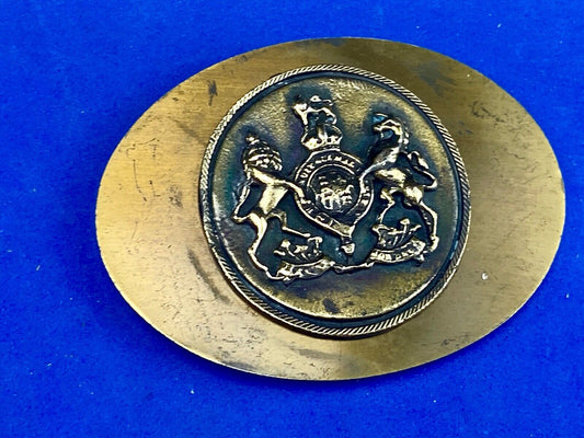 Unknown to me - family crest? Wild horses belt buckle 