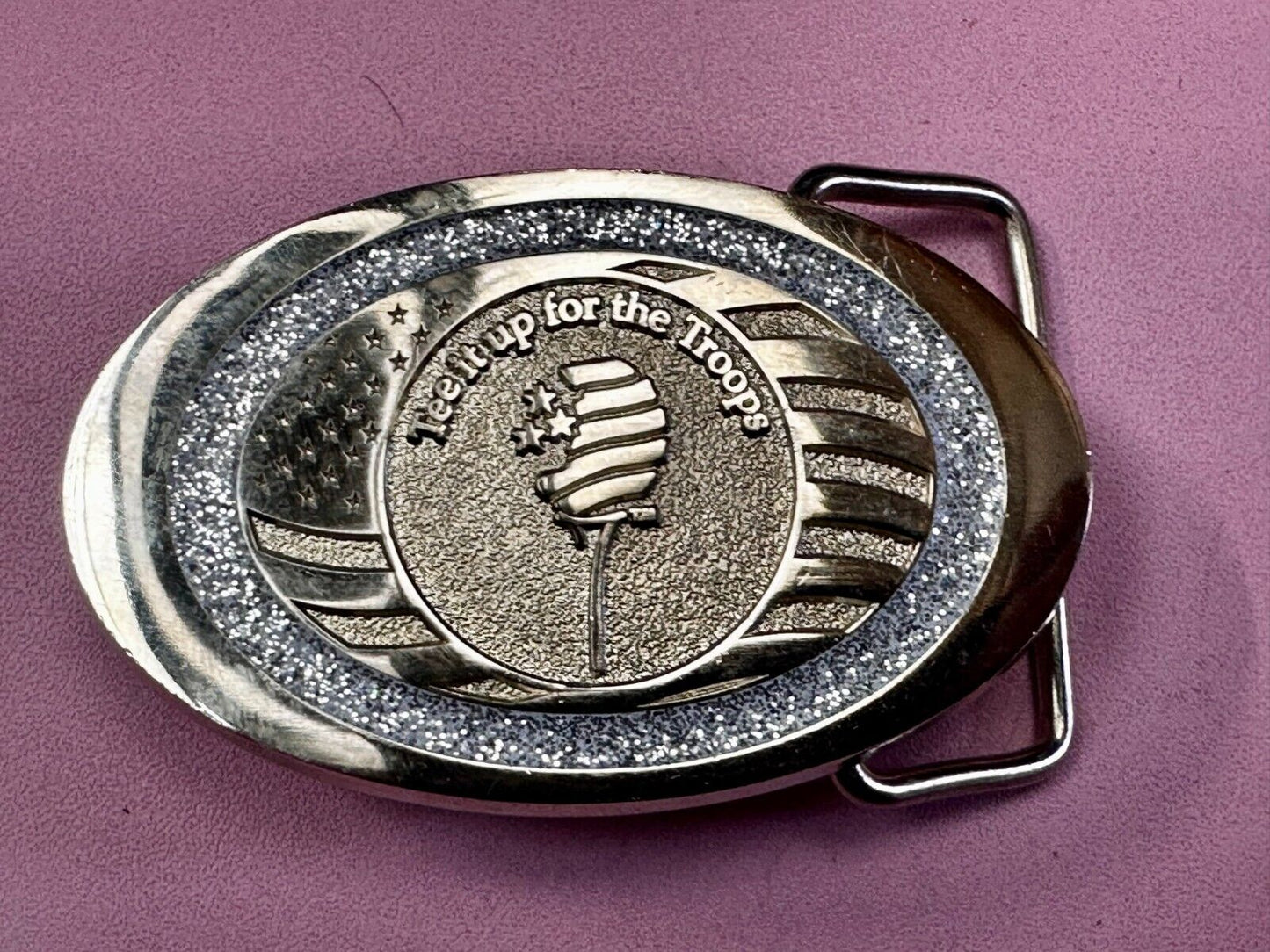 Tee It Up For The Troops Non Profit Organization Promo Award 2 Tone Belt Buckle