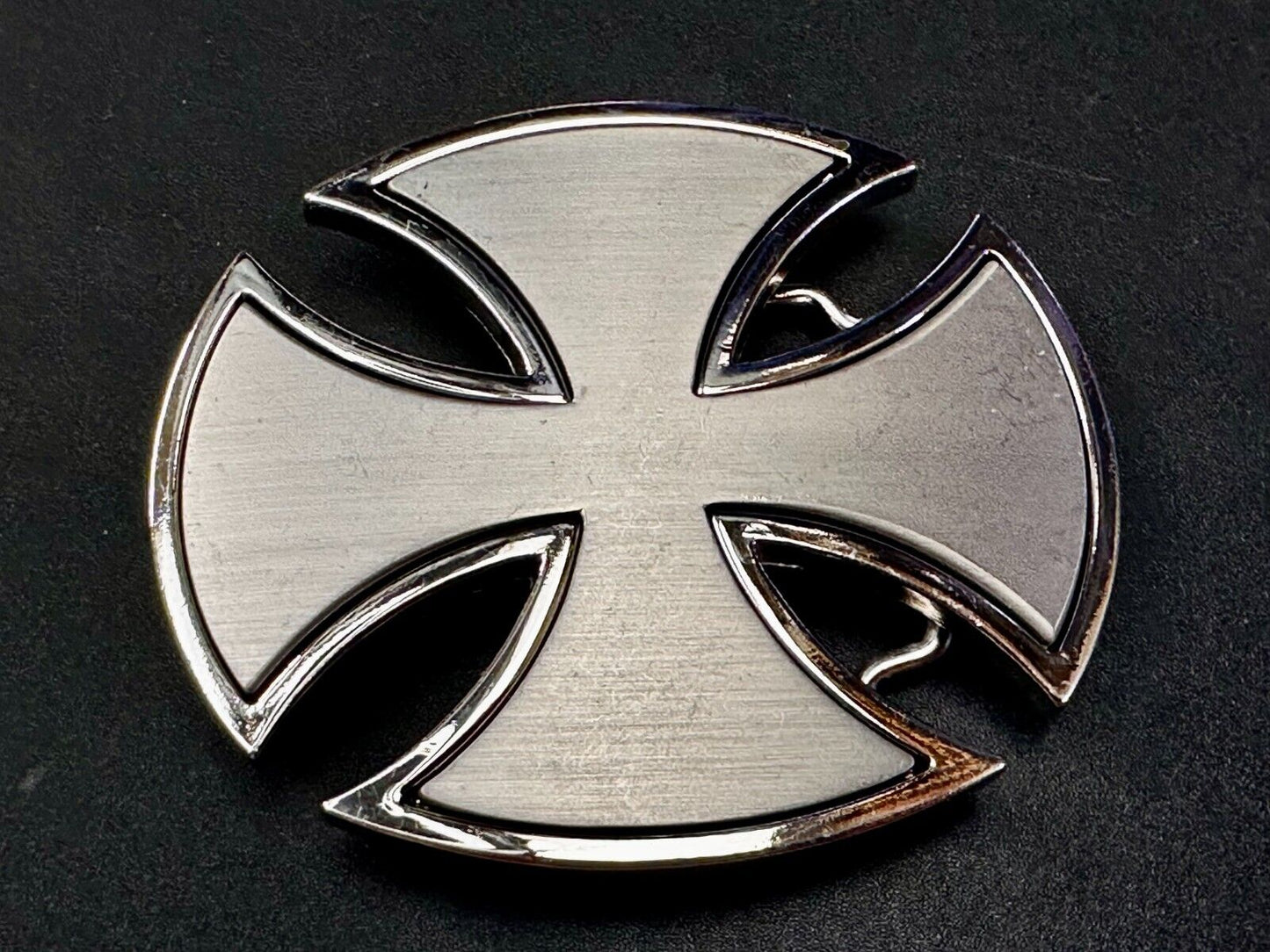 Celtic Maltese Iron Crusader Cross Religion Silver Color Cutout Punk Belt Buckle