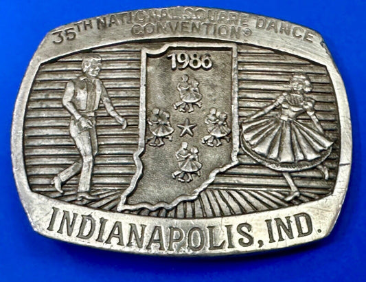 35th National Square Dance Convention 1986 Indianapolis IN Vintage belt buckle