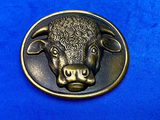 Big Beautiful Cow Head Western Collectable Belt Buckle From Myers-Suzio Signed W