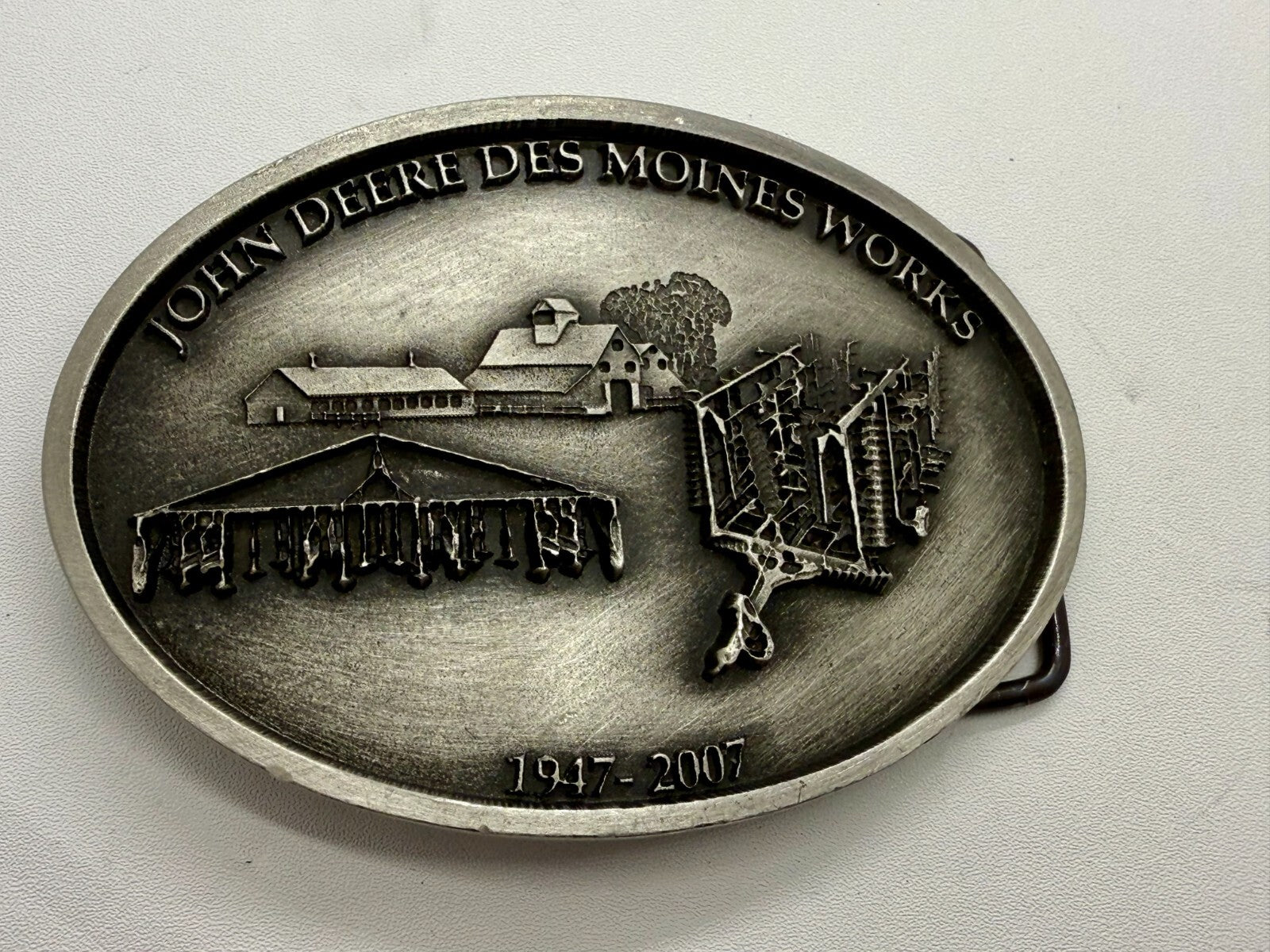 Vintage John Deere Des Moines Iowa Works 2007 Farm Tractors Belt Buckle